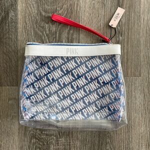 NWT Pink by Victoria’s Secret Americana Red White Blue Cosmetic Bag